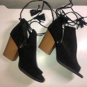 open toe, open side boots